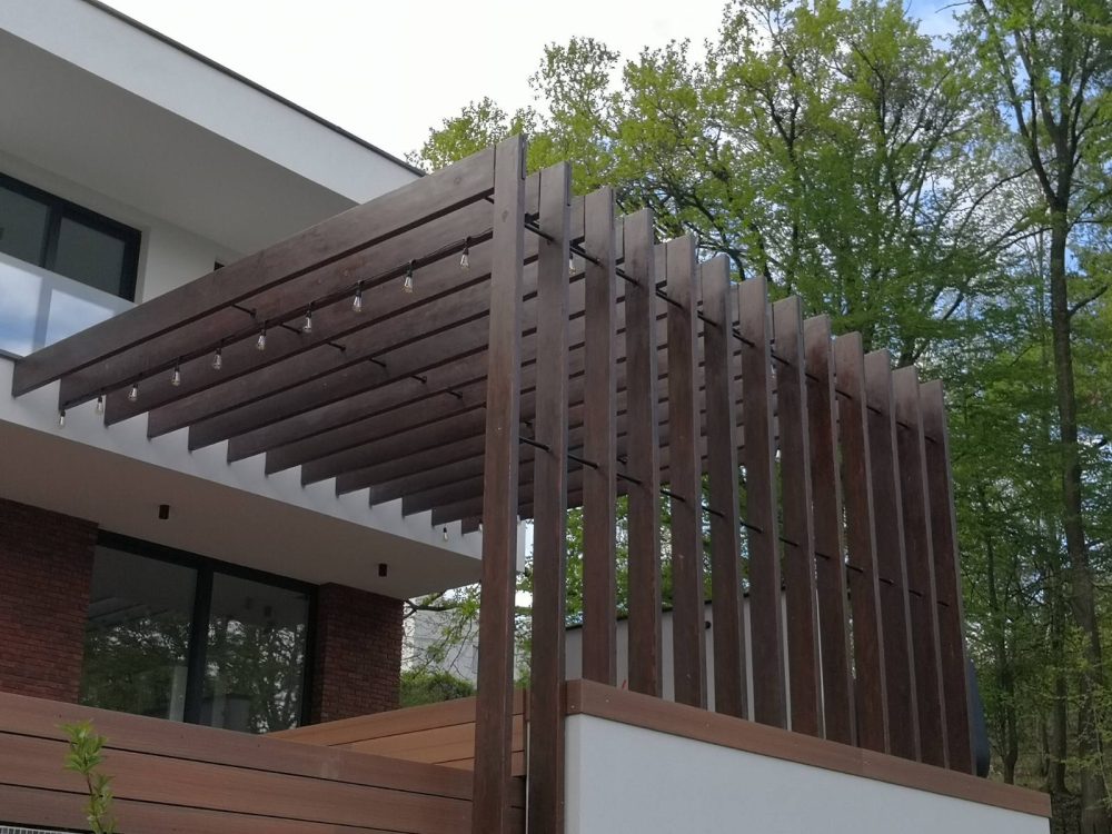 Pergola od lameliranog ariša tamno smeđa (2)